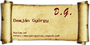 Demján György névjegykártya
